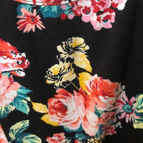 Floral Tank Dress Sleeveless Casual Summer Sun Dress Black Pink Size Unknown - Picture 4 of 4